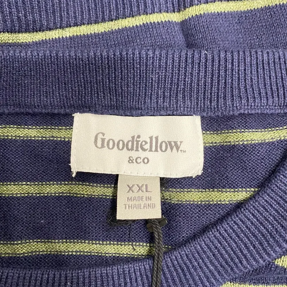 Goodfellow & Co XXL Xavier Navy Stripe Sweater NWT Preppy Coastal Crewneck